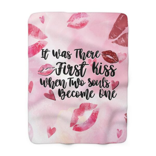 Sherpa Fleece Blanket - Romantic First Kiss Soulmates Let's Go Somewhere