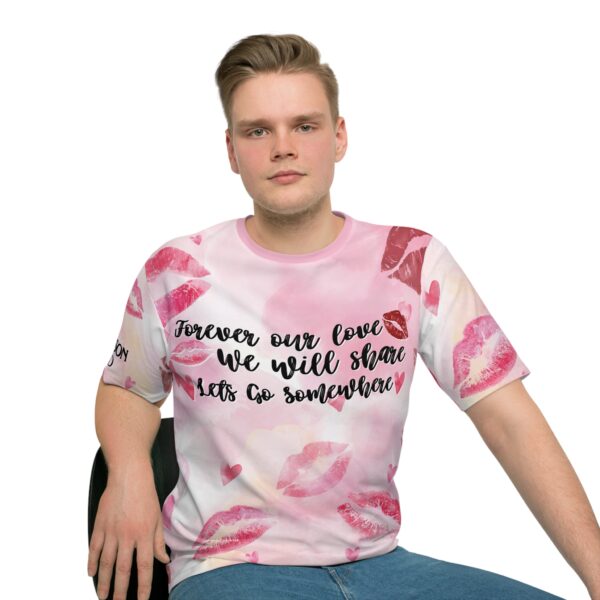 Forever our love we will share. Lets go somewhere. Men's Loose T-shirt (AOP) - Image 5