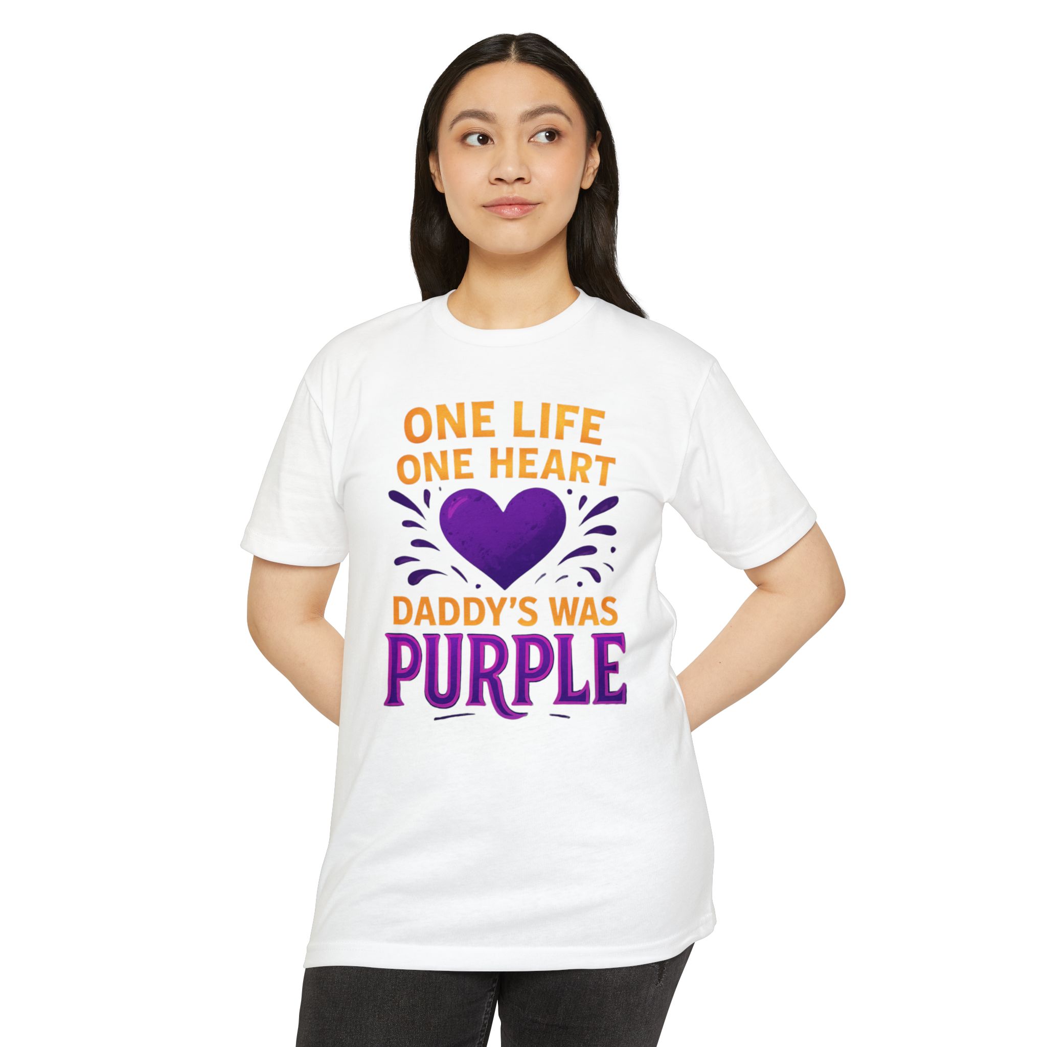 Purple Heart Tribute T-Shirt, Grief Awareness, Sympathy Gift, Memory Shirt, Heartfelt Mourning Tee, Celebration of Life Attire - Image 4