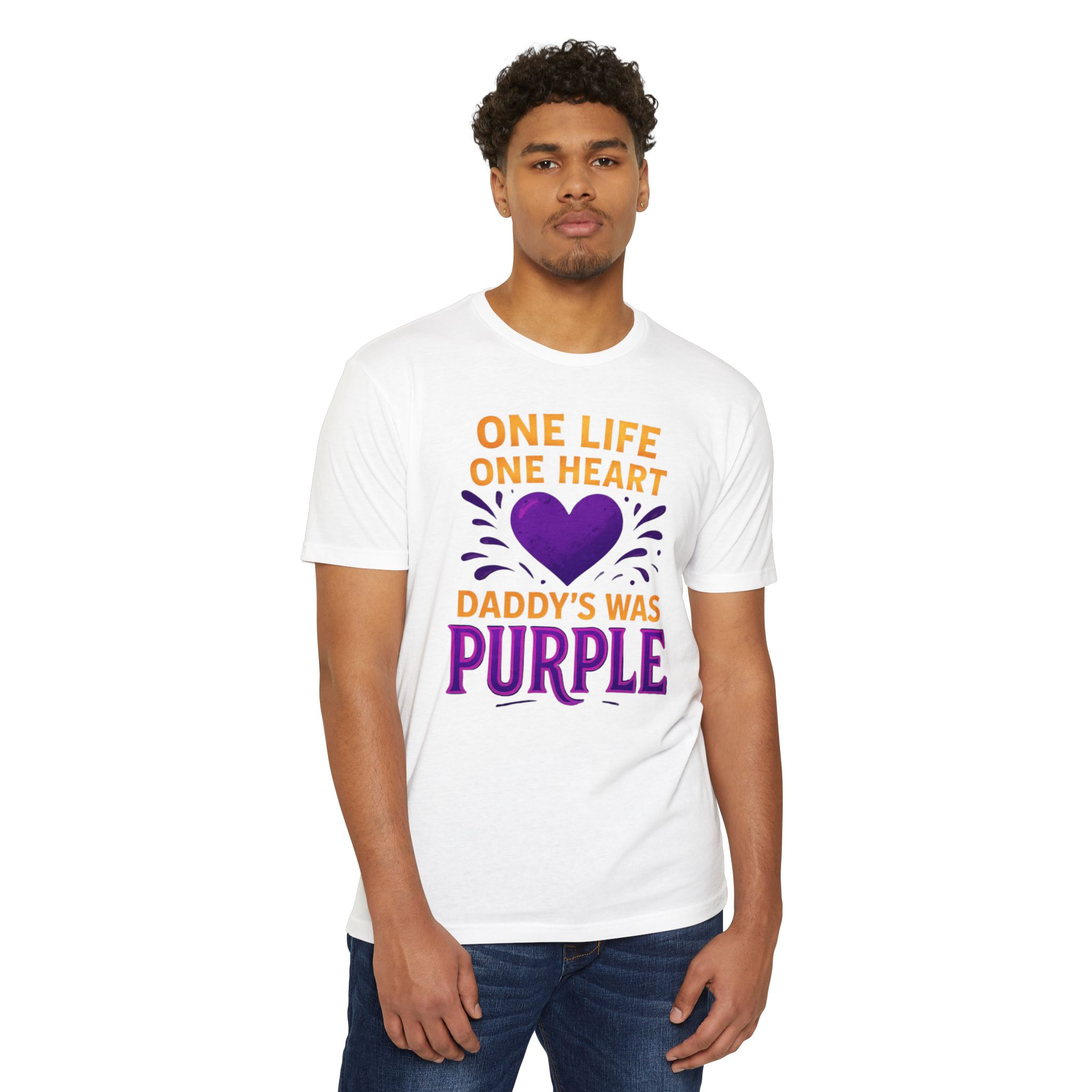Purple Heart Tribute T-Shirt, Grief Awareness, Sympathy Gift, Memory Shirt, Heartfelt Mourning Tee, Celebration of Life Attire - Image 3