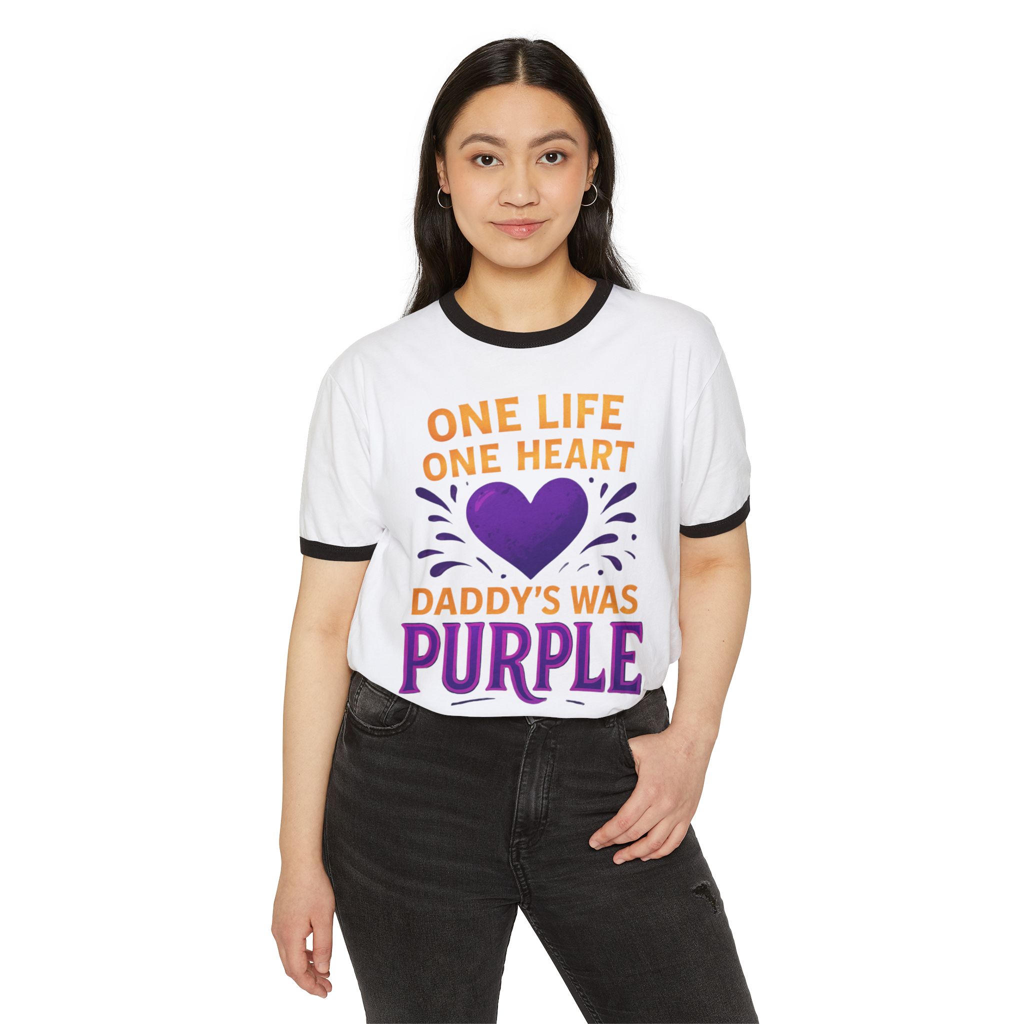 Heartfelt Tribute Unisex Cotton Ringer T-Shirt, Grief Support Tee, Memorial Day Shirt, Father's Day Gift, Loss of Loved One Apparel - Image 3