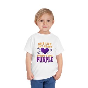Heartfelt Toddler Tee - "One Life One Heart, Daddy's Was Purple" - Perfect for Grieving Families, Memorial Events, Remembrance