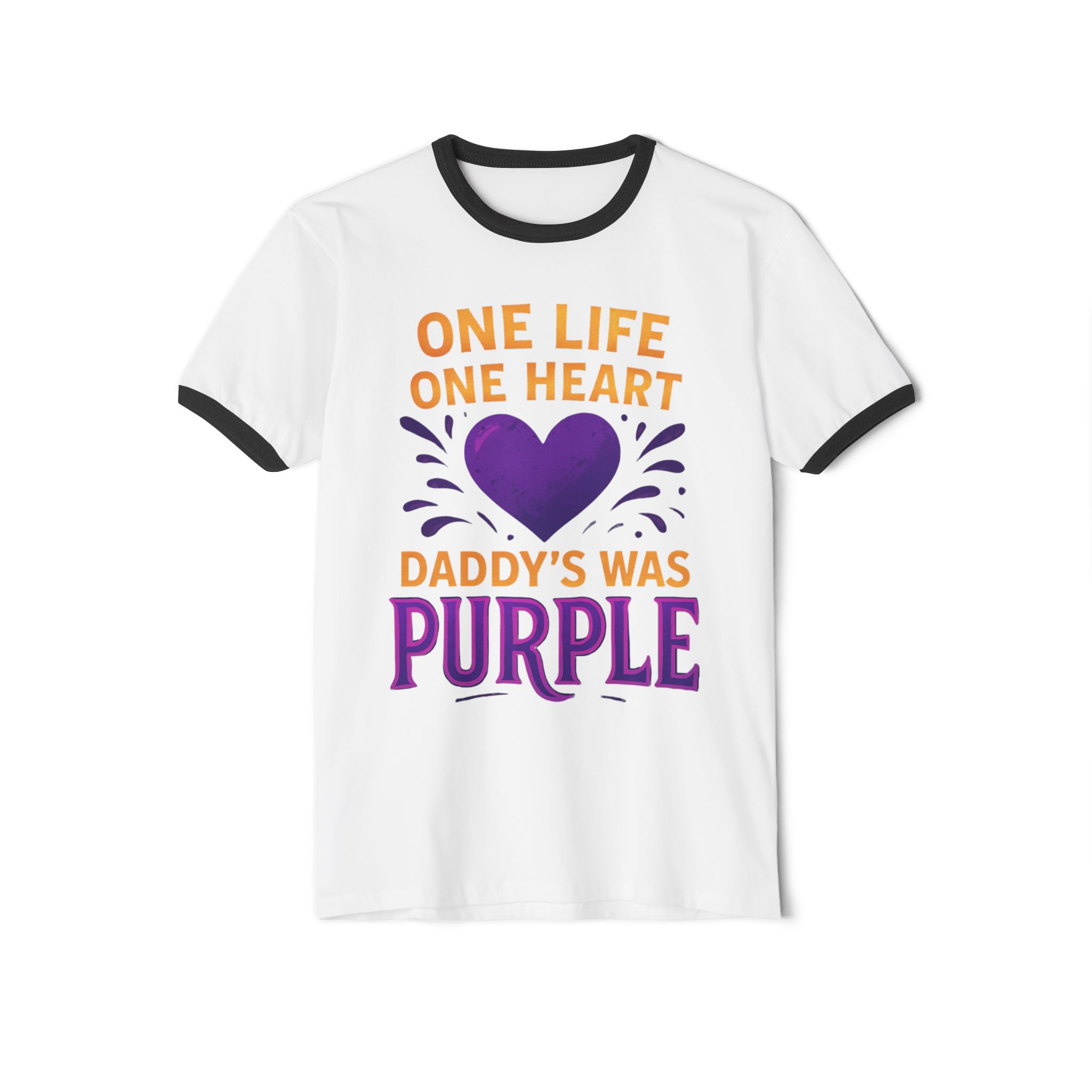 Heartfelt Tribute Unisex Cotton Ringer T-Shirt, Grief Support Tee, Memorial Day Shirt, Father's Day Gift, Loss of Loved One Apparel - Image 2