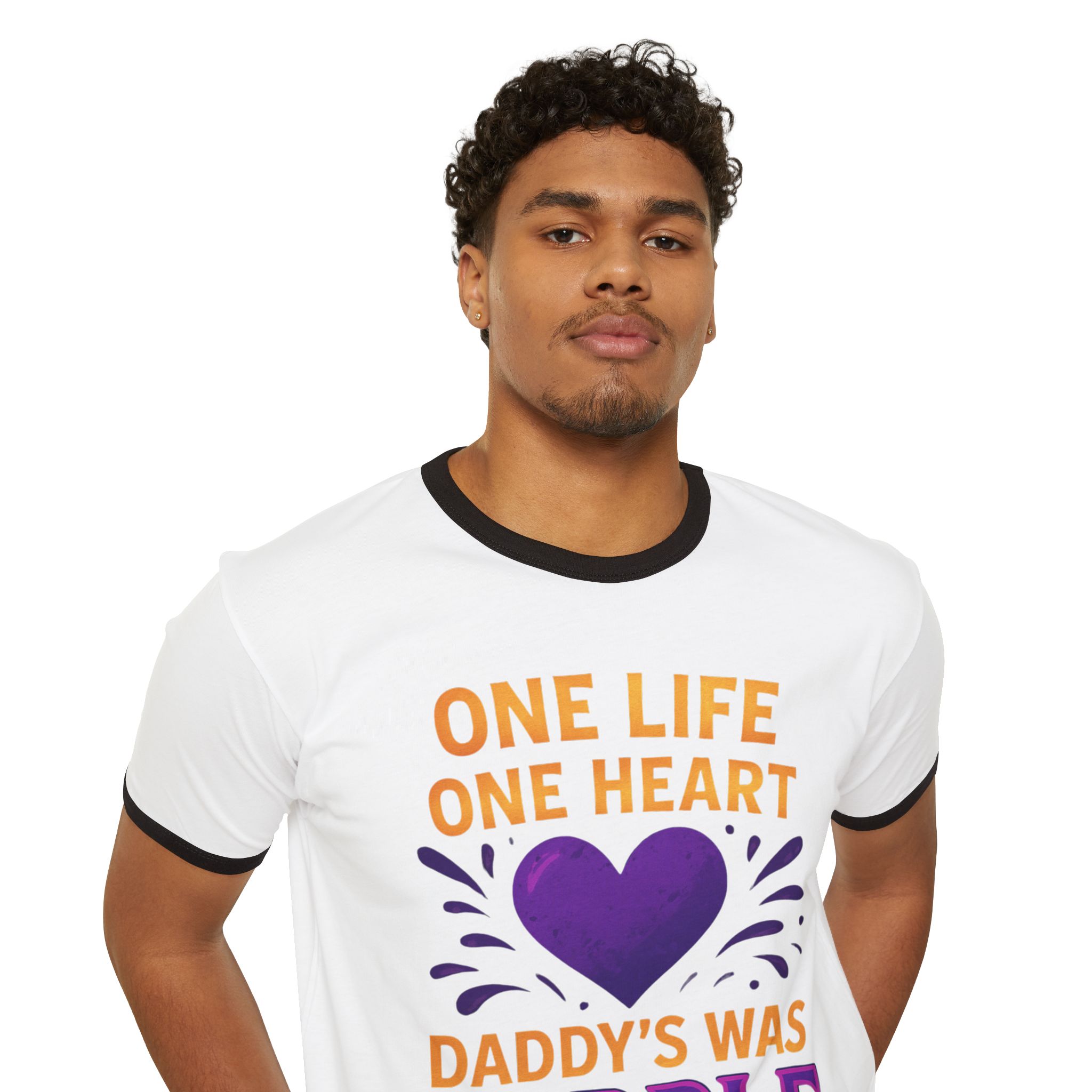 Heartfelt Tribute Unisex Cotton Ringer T-Shirt, Grief Support Tee, Memorial Day Shirt, Father's Day Gift, Loss of Loved One Apparel - Image 5