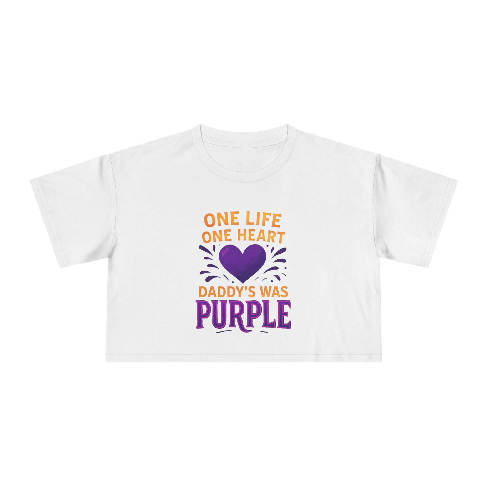 Purple Hearted Women's Crop Tee | Memorial Tribute Top, Grief Support Shirt, Inspirational Crop Top, Father's Day Gift, Awareness Apparel - Image 2